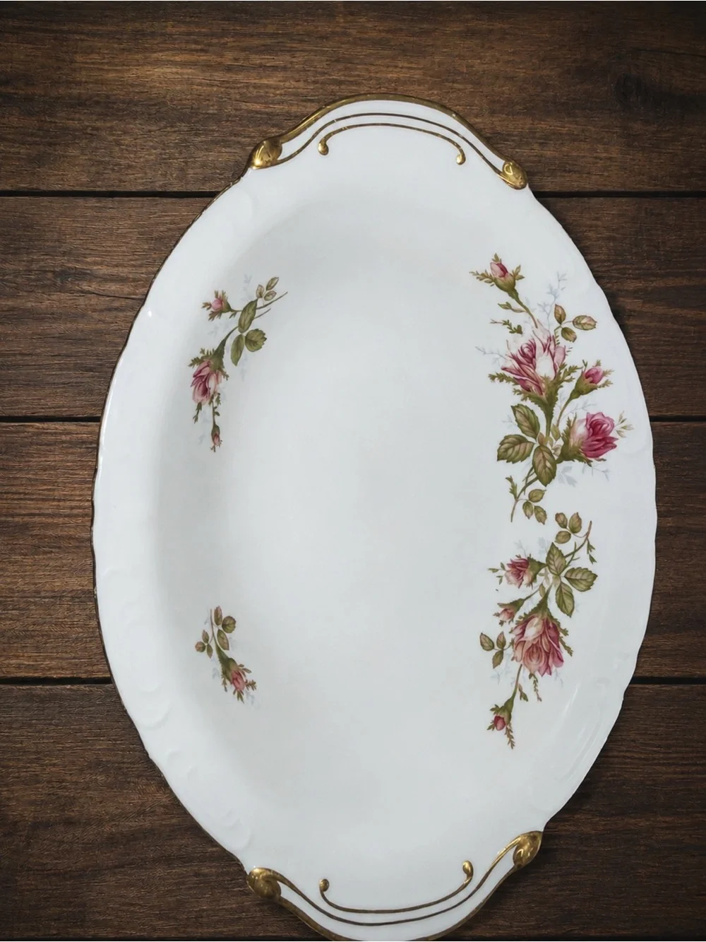 18 Pc Bond Ware Pompadour Rose Fine China Japan Dinnerware Set Gold Trim